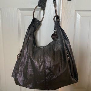 J Lo silver metallic hobo bag